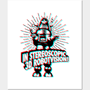 Retro 3D Glasses Style - Robby the Robot Posters and Art